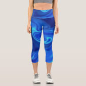 Tourbillons bleu foncé sur les leggings de Capri (Recto)