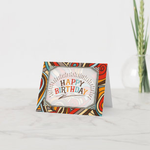 Tourbillons colorés et typographie Joyeux Annivers