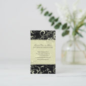 Tourbillons de crème noire carte de visite (Debout devant)