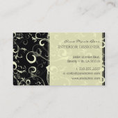 Tourbillons de crème noire carte de visite (Dos)