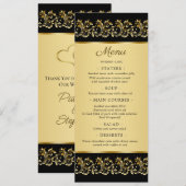 Tourbillons de feuilles dorées sur la carte de men (Devant / Derrière)