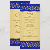 Tourbillons de feuilles dorées sur la carte de men (Devant / Derrière)