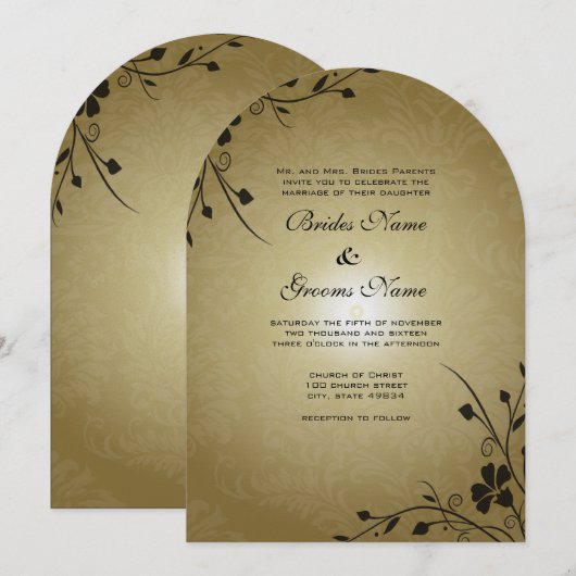 Tourbillons de fleurs noires sur invitation de mar (Devant / Derrière)