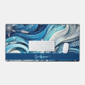 Tourbillons d'hiver bleus et gelés (Clavier et souris)