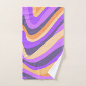 Tourbillons rétro - violet et orange (Serviette à main)