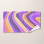 Tourbillons rétro - violet et orange (Serviette à main)