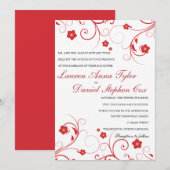 Tourbillons rouges et invitations à un mariage de (Devant / Derrière)