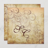 Tourbillons Vintages/Faux-parchemin Invitations de (Devant / Derrière)
