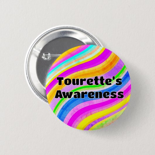 Tourette’s Awareness Badge – Abstract Calm Swirl  (Devant & derrière)