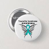 Tourette Syndrome Awareness Tattoo Butterfly Ronde Button 5,7 Cm (Voorkant /achterkant)