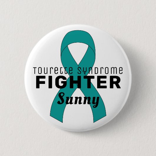 Tourette Syndrome Ribbon White Button (Voorkant)