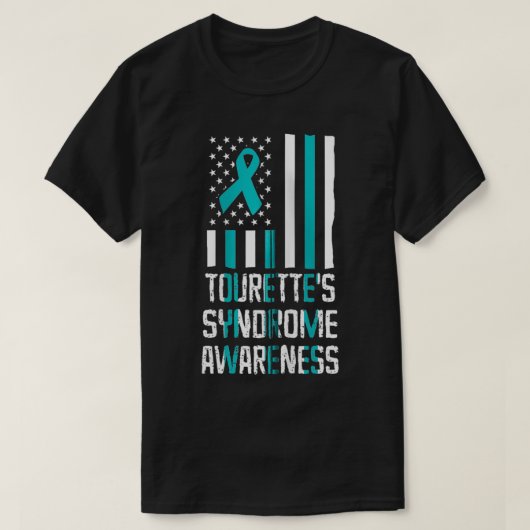 Tourette Syndrome US Flag TS Warrior Survivor Zip T-shirt (Design voorkant)