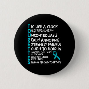 Tourettes Betekenis Teal Lintje Tourette Syndroom Ronde Button 5,7 Cm