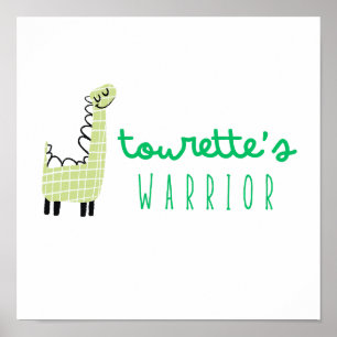 Tourette's krijger bewustzijn schattig Poster Teke