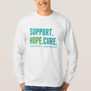 tourette's support hope cure T-shirt met lange mou