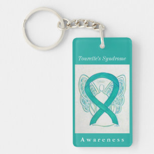 Tourette's Syndrome Ribbon Guardian Angel Sleutelh Sleutelhanger