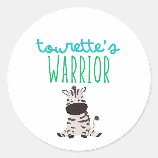 Tourette's warrior bewustzijn cute Stickers Labels (Voorkant)