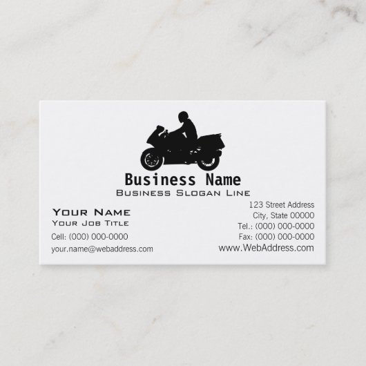 Tourisme du carte de visite de moto (Devant)