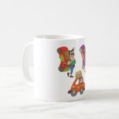 Touristes Avec Sacs À Dos Voyageant Mug Café (Devant gauche)
