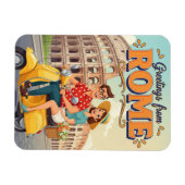 Tourists on Vespa in Rome Italy Postcard Magneet (Horizontaal)
