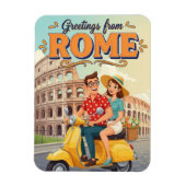 Tourists on Vespa in Rome Italy Postcard Magneet (Verticaal)