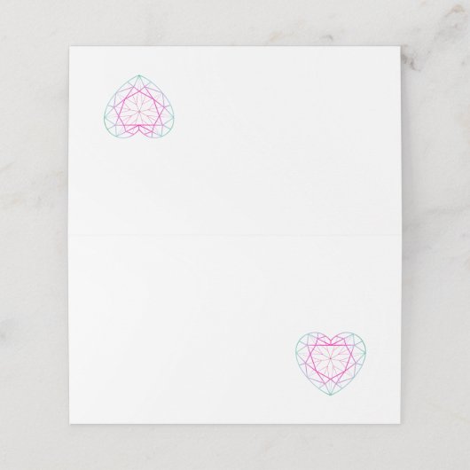 Tourmaline 8e anniversaire coeurs de place cartes (Extérieur déplié)