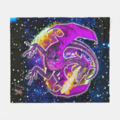 Tourmaline Cosmic Dragon Fleece Deken (Voorkant (Horizontaal))