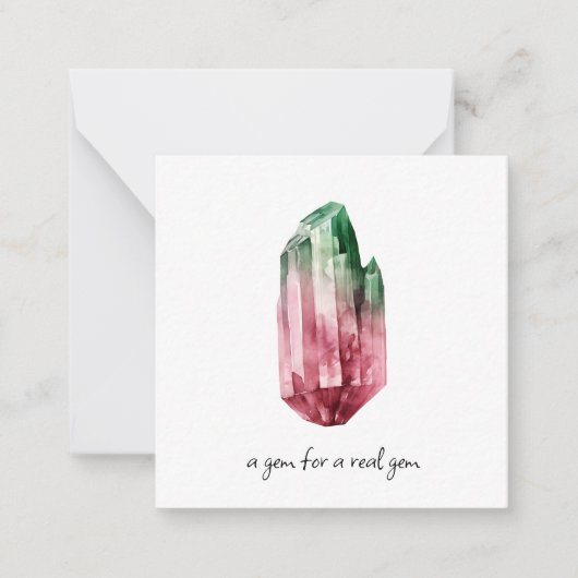 *~* TOURMALINE cristal AP64 Carte à note plate (Devant)