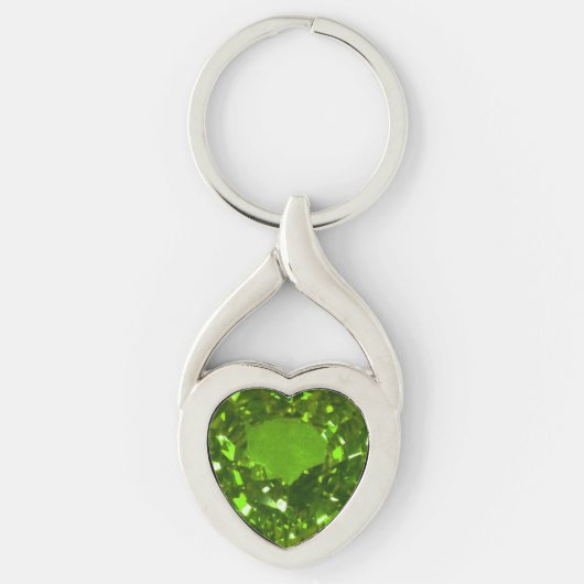 Tourmaline Gemstone Green Sleutelhanger (Voorkant)