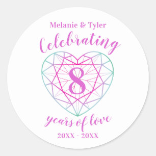 Tourmaline-jubileum 8 jaar liefde stickers