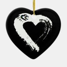 Tourmaline Moon Heart Car Ornament