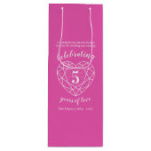 Tourmaline rose Anniversaire 5 ans sac cadeau vin (Devant)