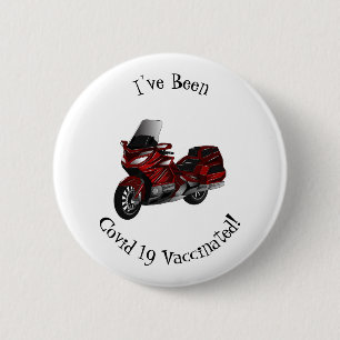 Tourmotor cartoonillustratie  ronde button 5,7 cm