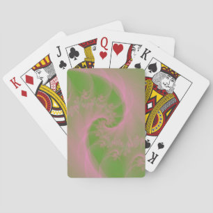 Tournage rose sur les cartes de jeu vertes