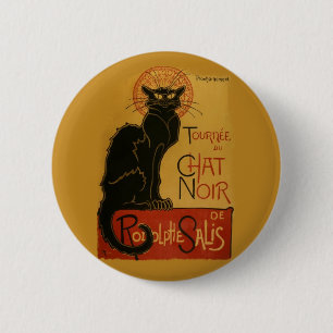 Tournee de Chat Noir Black Cat Ronde Button 5,7 Cm