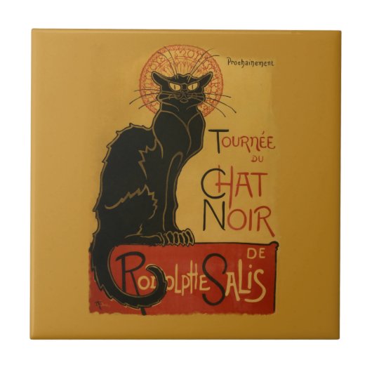 Tournee de Chat Noir Black Cat Tegeltje (Voorkant)