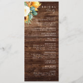 Tournée de pays audacieux | Programme de mariage s (Dos)