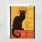 Tournée du Chat Noir, Steinlen Black Cat  Briefkaart (Voorkant / Achterkant)