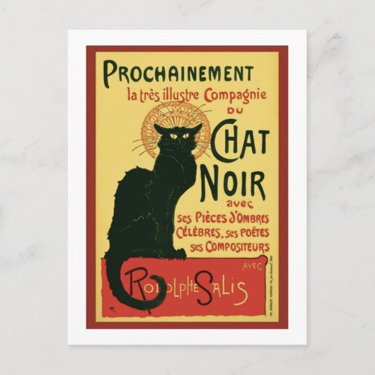 Tournée du Chat Noir, Theophile Steinlen Briefkaart (Voorkant)
