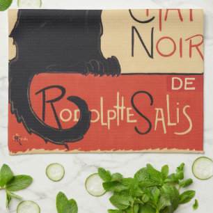 Tournee du Chat Noir Vintage Black Cat Art Nouveau Theedoek
