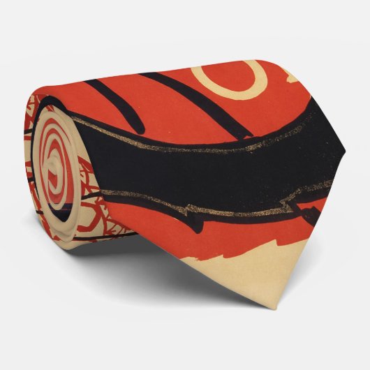 Tournee du Chat Noir  Zwart Cat Art Nouveau Stropdas (Opgerold)