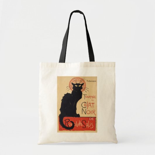 Tournee du Chat Noir Zwart Cat Art Nouveau Tote Bag (Voorkant)