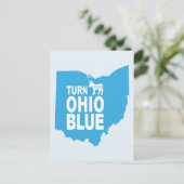 Tourner carte postale bleu Ohio | État de vote pro (Debout devant)