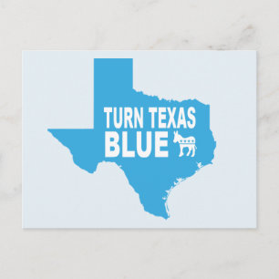 Tourner la carte postale bleue Texas   Vote démocr