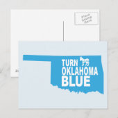 Tourner Oklahoma Carte postale bleue | Vote State  (Devant / Derrière)