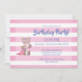 Tourner un rose bébé photo Anniversaire Invitation (Dos)