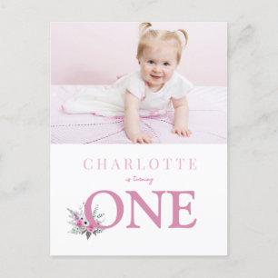 Tourner une invitation à 1er anniversaire fleurie