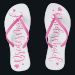 Tournes de femme de chambre de mariage rose pâle<br><div class="desc">Des tongs de femme de chambre mignonnes roses,  de grands cadeaux de fête de mariée.</div>