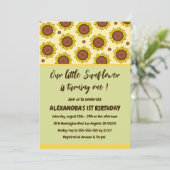 Tournesol 1er anniversaire invitations tournant un (Debout devant)