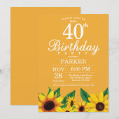 Tournesol 40e anniversaire Invitation (Devant / Derrière)